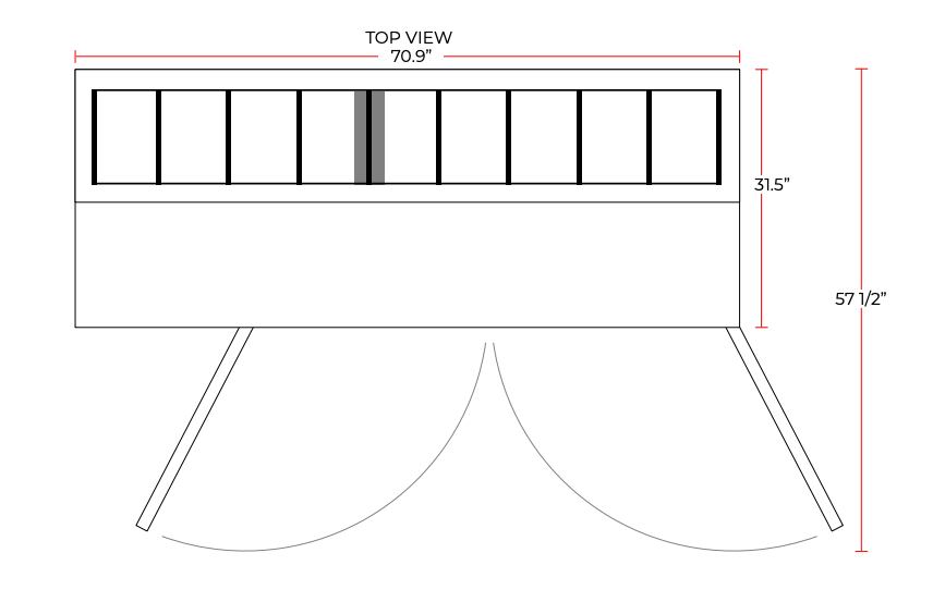 Coldline CPT-72 71" Refrigerated Pizza Prep Table, 9 Pans
