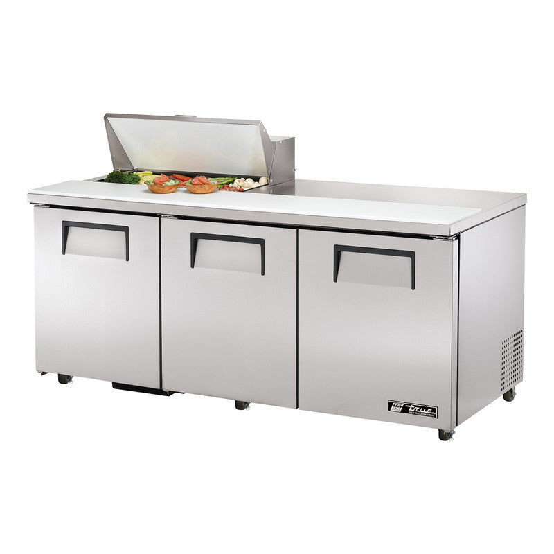True TSSU-72-08-ADA-HC Sandwich Prep Table, 723/8" Wide, 3 Doors, 6 Shelves, 8 Pans (Tops)