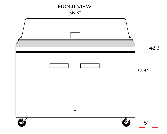 Coldline SP36 36" Bain Marie Sandwich Prep Table, 10 Pans
