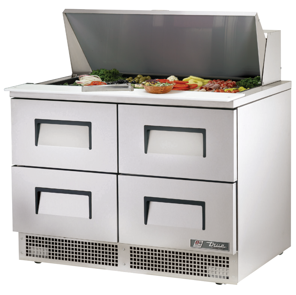 True TFP-48-18M-D-4 Sandwich Prep Table, 48 1/8" Wide, 18 Pans (Tops)