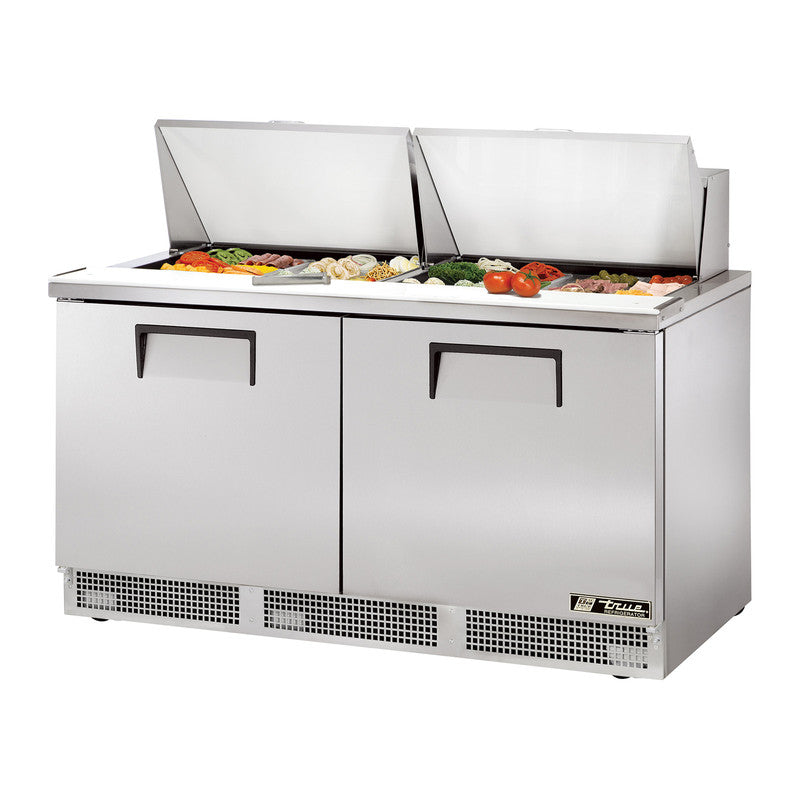 True TFP-64-24M Sandwich Prep Table, 64 1/8" Wide, 2 Doors, 4 Shelves, 24 Pans (Tops)