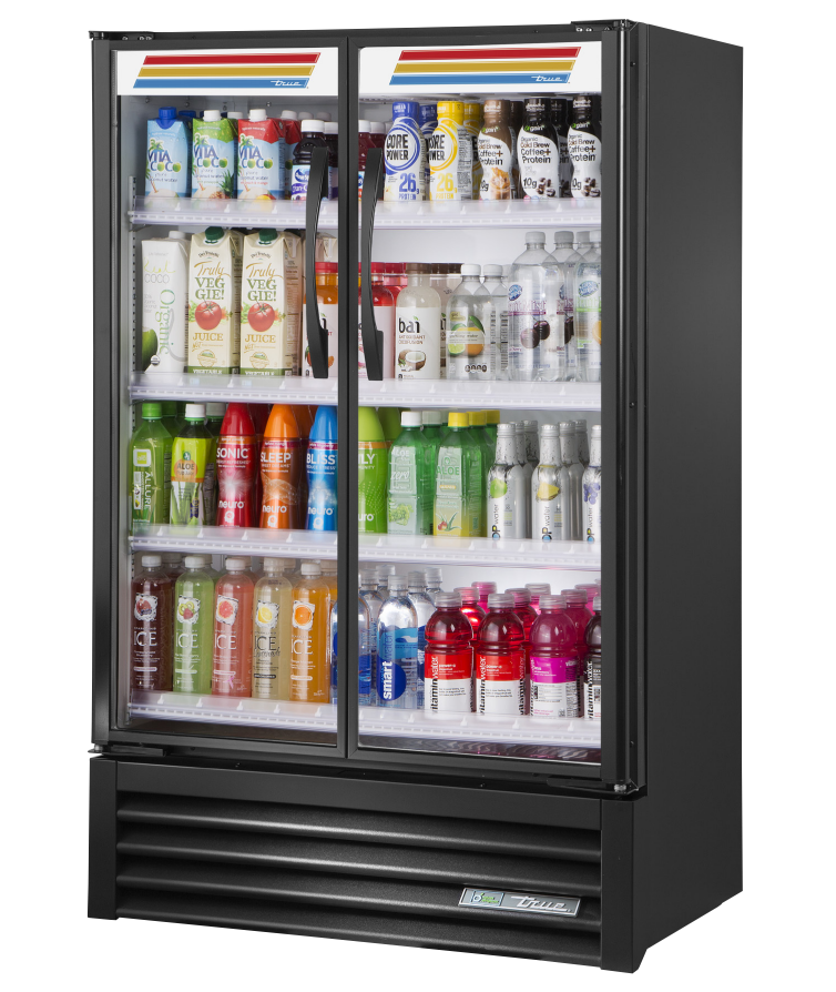 True TVM-36SL-HC~VM01 Merchandiser Refrigerator, 36" Wide, 2 Doors, 4 Shelves