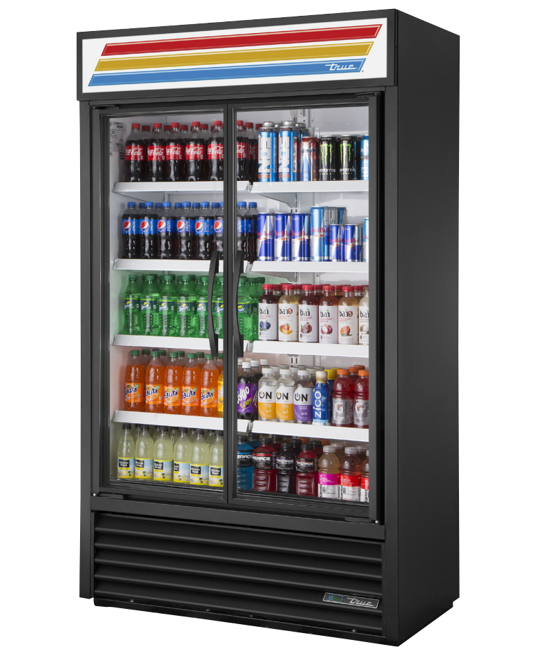True TVM-48SL-HC~VM01 Merchandiser Refrigerator, 47 1/8" Wide, 2 Doors, 8 Shelves