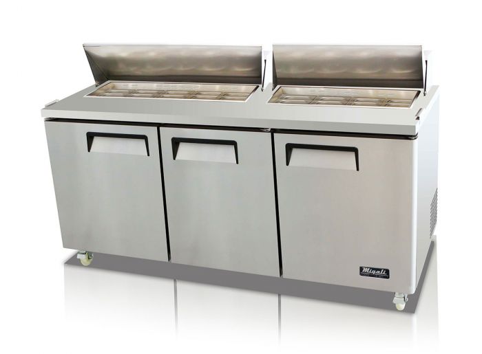 Migali C-SP72-18-HC 72" 18 Pan, Sandwich Prep Table, Competitor Series