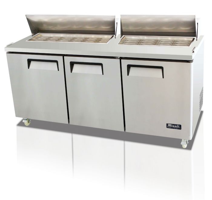 Migali C-SP72-30BT-HC 72" 30 Pan Big Top Sandwich Prep Table, Competitor Series