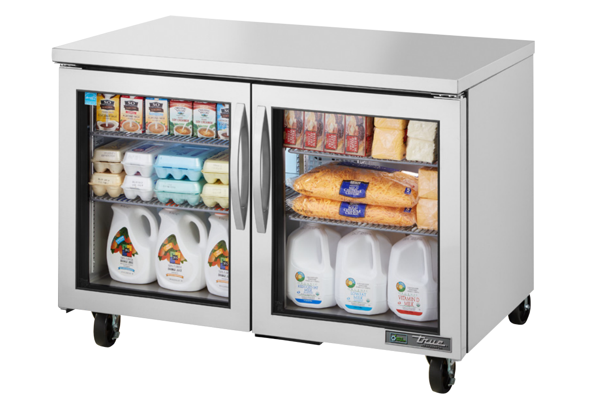 True TUC-48G-HC~FGD01 Undercounter Refrigerator, 48 3/8" Wide, 2 Doors, 4 Shelves