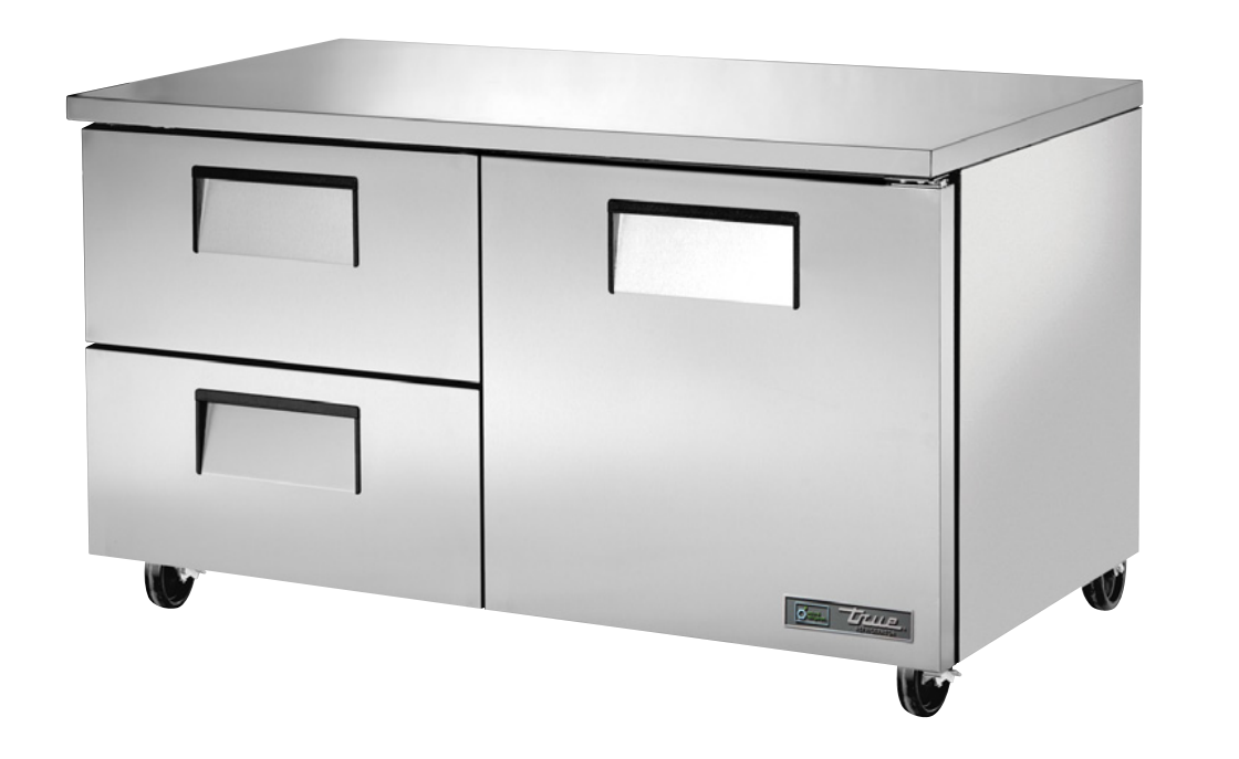 True TUC-60D-2-HC Undercounter Refrigerator, 60 3/8" Wide, 1 Door, 2 Shelves