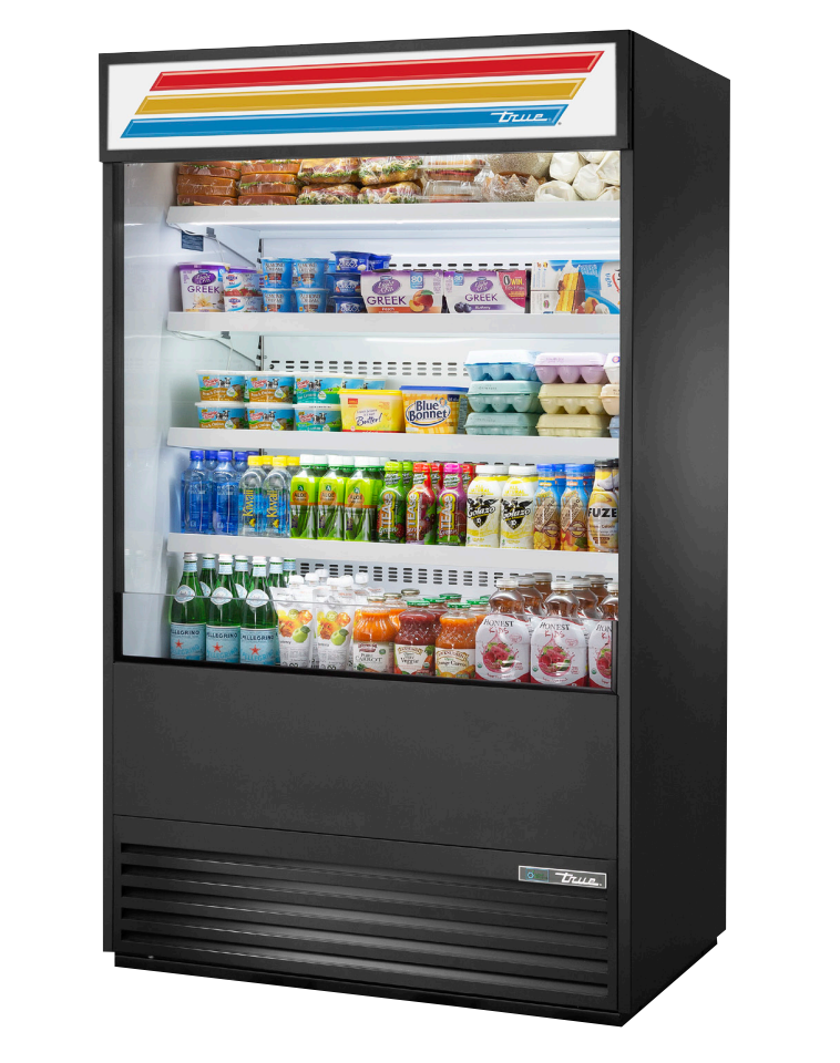 True TOAM-48-HC~TSL01 Open Refrigerated Display Merchandiser, 48" Wide, 4 Shelves