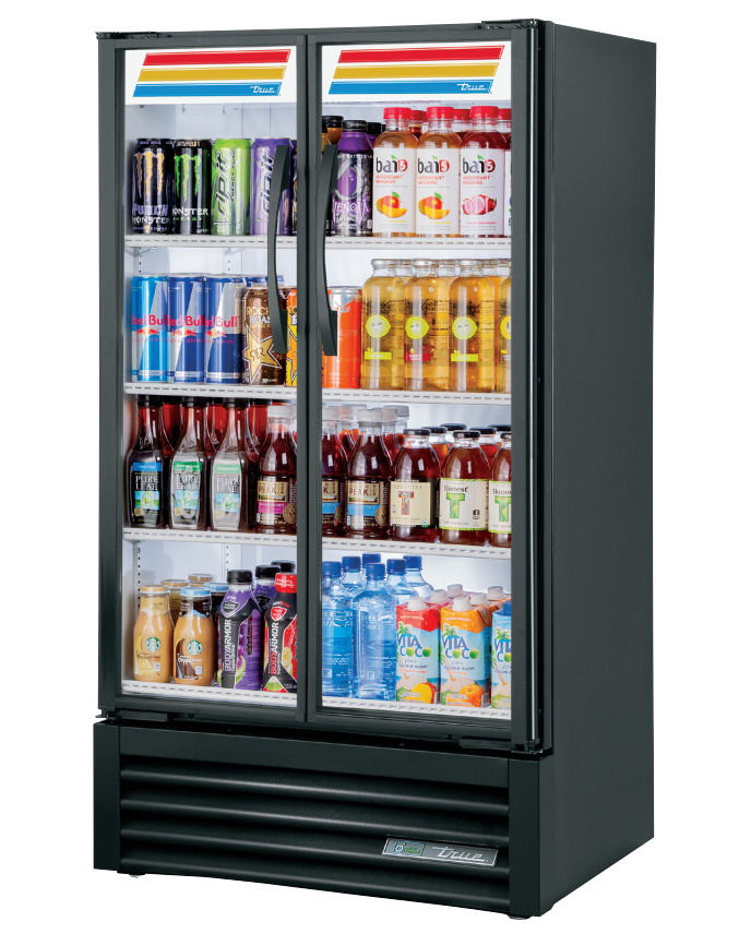 True TVM-30-HC~VM01 Merchandiser Refrigerator, 30 7/8" Wide, 2 Doors, 4 Shelves