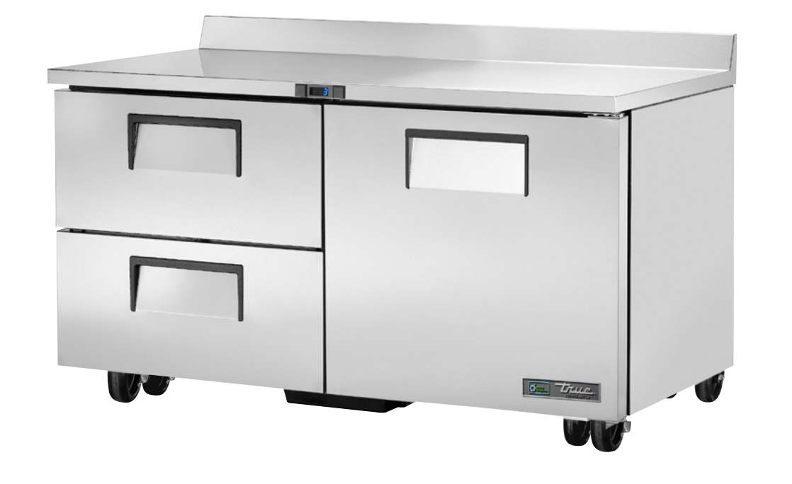 True TWT-60D-2-HC Worktop Refrigerator, 60 3/8" Wide, 1 Door, 2 Shelves