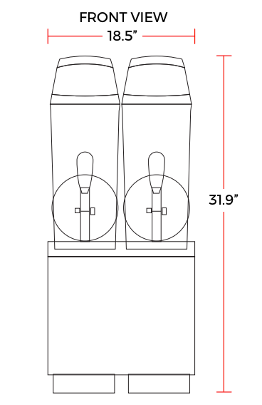 Coldline GRANITA-2 19" Double 6.4 Gallon Pourover Granita Slush Machine with Digital Control and Display