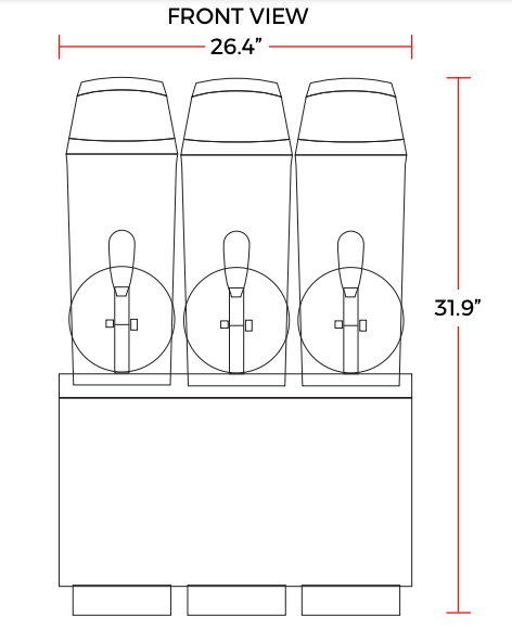 Coldline GRANITA-3 26" Triple 9 Gallon Pourover Granita Slush Machine