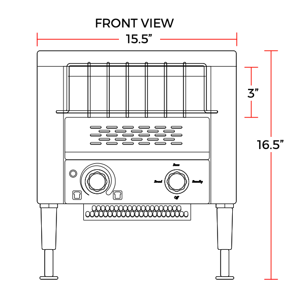 Cookline CT2 17" Electric Countertop Conveyor Toaster Oven, 3" Opening, 300-350 Slices of Bread/hr.