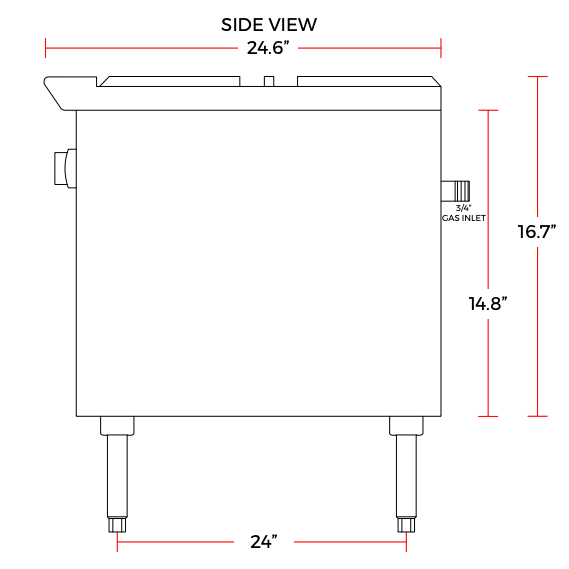 Cookline CSP1 18" Single Burner Countertop Gas Stock Pot Range