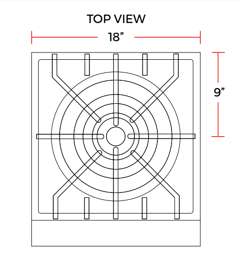 Cookline CSP1 18" Single Burner Countertop Gas Stock Pot Range
