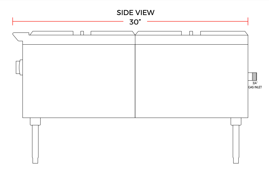 Cookline CHP-12-2 12" Gas Two Burner Commercial Countertop Hot Plate, 50,000 BTU