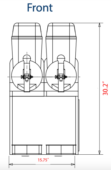 Prepline SLH2 Double Bowl Pourover Granita Slush Machine, 6.4 Gallon