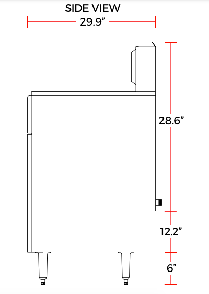 Cookline CF-40-LP 16" Liquid Propane Tube Standing 40 lb. Commercial Deep Fryer, (90,000 BTU)
