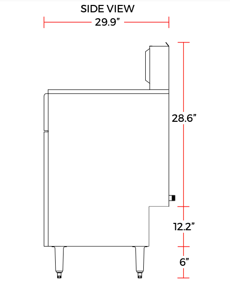Cookline CF-50-NG 16" Natural Gas Tube Standing 55 lb. Commercial Deep Fryer, 120,000 BTU