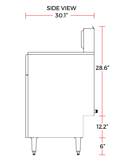 Cookline CF-75-NG 21" Natural Gas Tube Standing 55 lb. Commercial Deep Fryer, 170,000 BTU