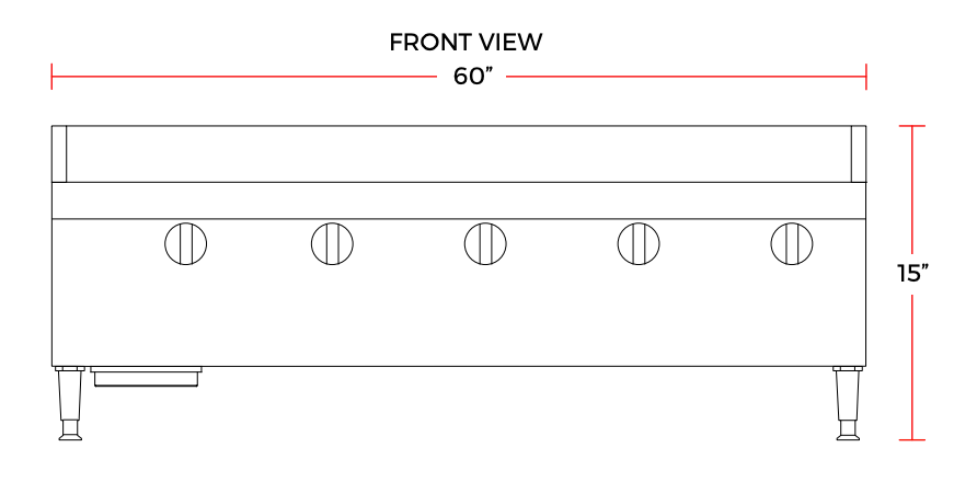 Cookline CGG-60T-HD 60" Gas Countertop Griddle with Thermostatic Controls, 150,000 BTU