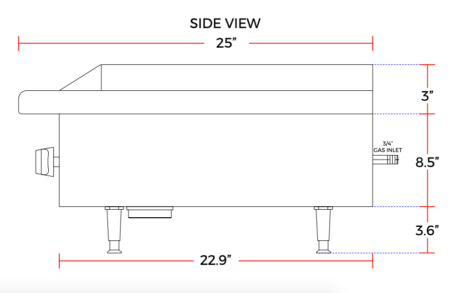 Cookline CGG-60T-HD 60" Gas Countertop Griddle with Thermostatic Controls, 150,000 BTU