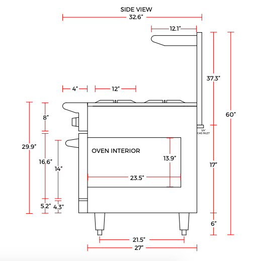 Cookline CR60-10-NG 60" 10 Burner Natural Gas Range with 2 Ovens