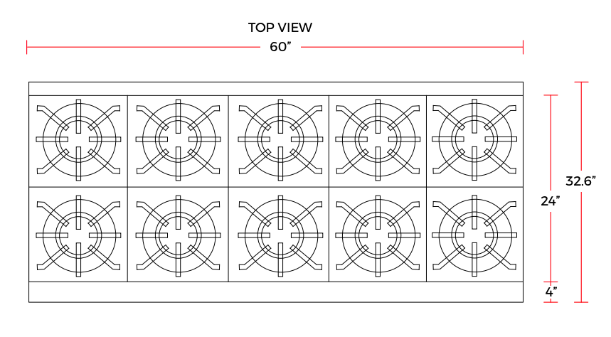 Cookline CR60-10-NG 60" 10 Burner Natural Gas Range with 2 Ovens