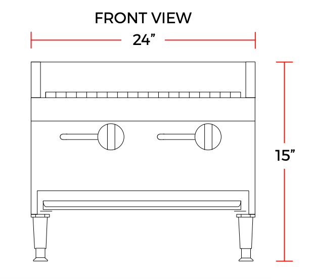 Cookline CCB-24 24" Gas Countertop Radiant Charbroiler