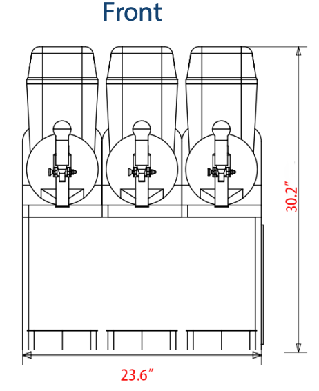 Prepline SLH3 Triple Bowl Pourover Granita Slush Machine, 9.6 Gallon
