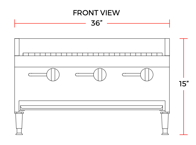 Cookline CCB-36 36" Gas Countertop Radiant Charbroiler