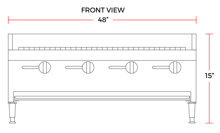 Cookline CCB-48 48" Gas Countertop Radiant Charbroiler