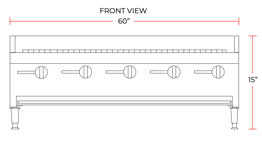 Cookline CCB-60 60" Gas Countertop Radiant Charbroiler