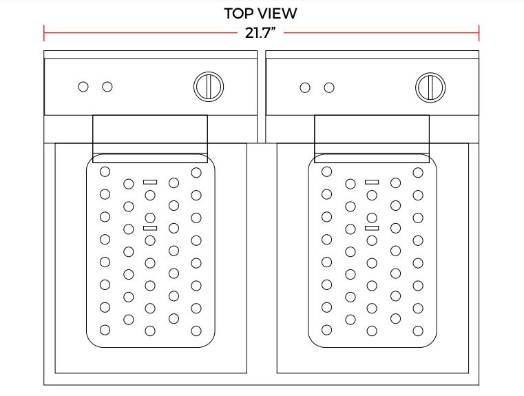 Cookline DF15-2-120 22" Dual Tank 30 lb. Electric Countertop Fryer, 120v