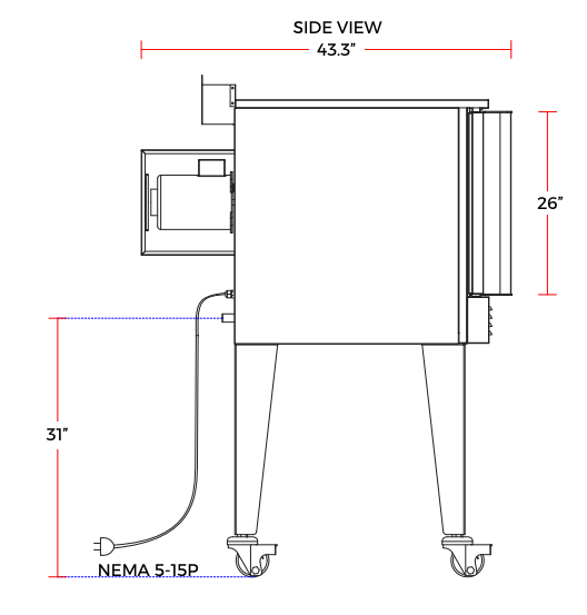 Cookline CC100 38" Gas Single Deck Full-Size Convection Oven, 54,000 BTU