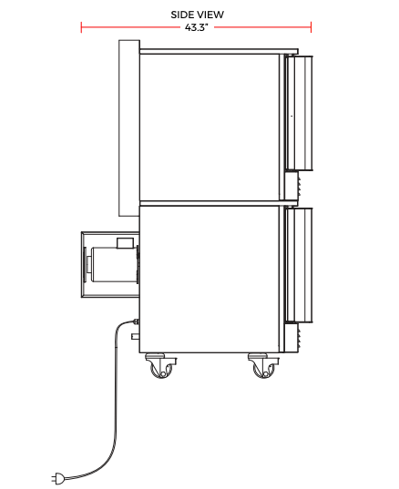 Cookline CC100-DBL 38" Gas Double Deck Full-Size Convection Oven, 108,000 BTU
