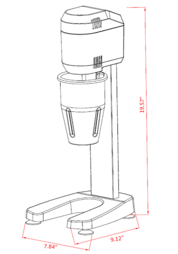 Prepline PDM1 Single Spindle Commercial Drink Mixer, Milkshake Machine, 120V