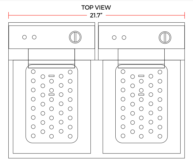 Cookline DF15-2-220 22" Dual Tank 30 lb. Electric Countertop Fryer, 220v