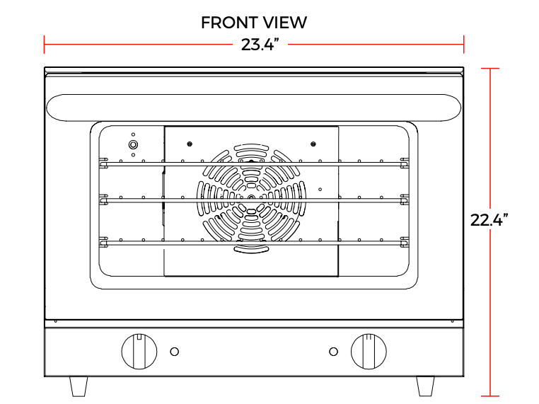 Cookline CSD-1AE 23" half size Electric Countertop Convection Oven, 220-240V
