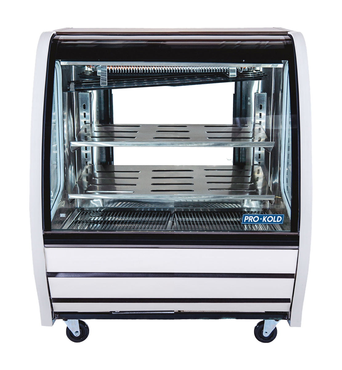 Pro-kold DDC-40 40″ Curved Glass Deli Display Case, Stainless Steel Exterior, Stainless Steel Worktop