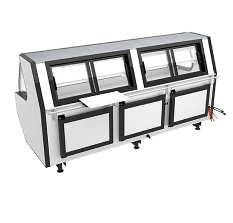 Pro-kold MCRU-100-W 98.5" Curved Glass Refrigerated Meat Case, Remote