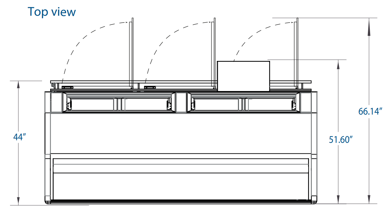 Pro-kold MCRU-100-WL 98.5" Front Lift Curved Glass Refrigerated Meat Case, Remote