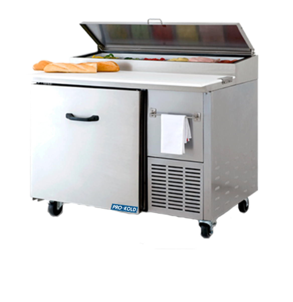 Pro-kold PPT-44-01 44" 1 Door Refrigerated Pizza Prep Table, Stainless Steel Body and Interior Floor