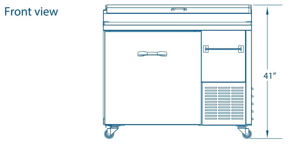 Pro-kold PPT-44-01 44" 1 Door Refrigerated Pizza Prep Table, Stainless Steel Body and Interior Floor
