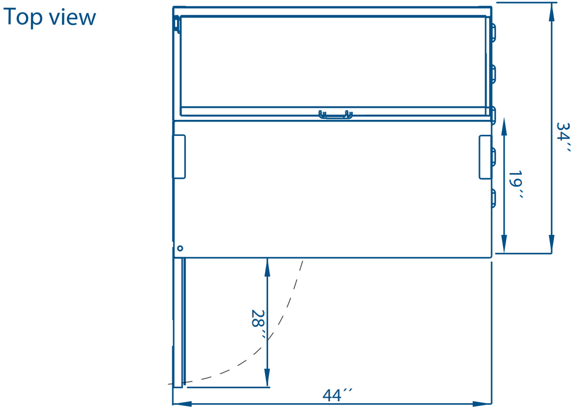 Pro-kold PPT-44-01 44" 1 Door Refrigerated Pizza Prep Table, Stainless Steel Body and Interior Floor