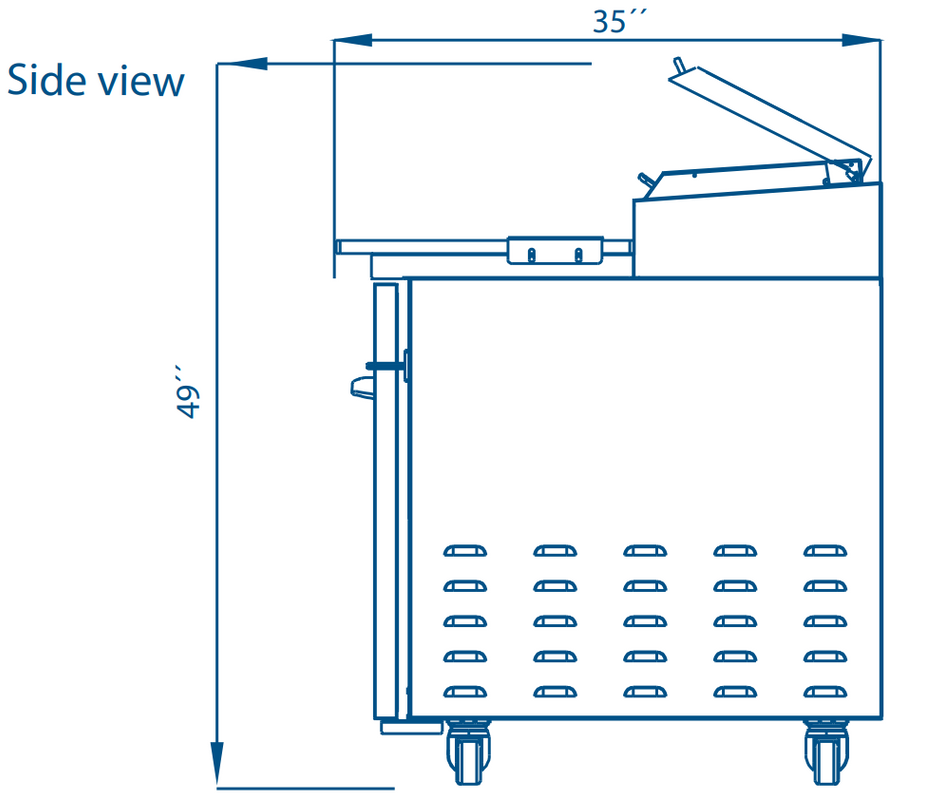 Pro-kold PPT-44-01 44" 1 Door Refrigerated Pizza Prep Table, Stainless Steel Body and Interior Floor
