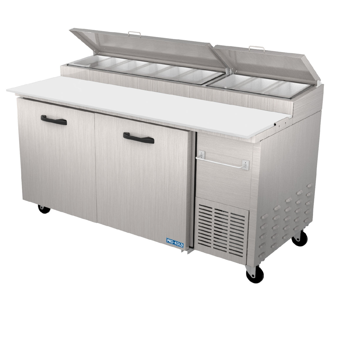 Pro-kold PPT-67-11 67" 2 Door Refrigerated Pizza Prep Table, Stainless Steel Body and Interior Floor