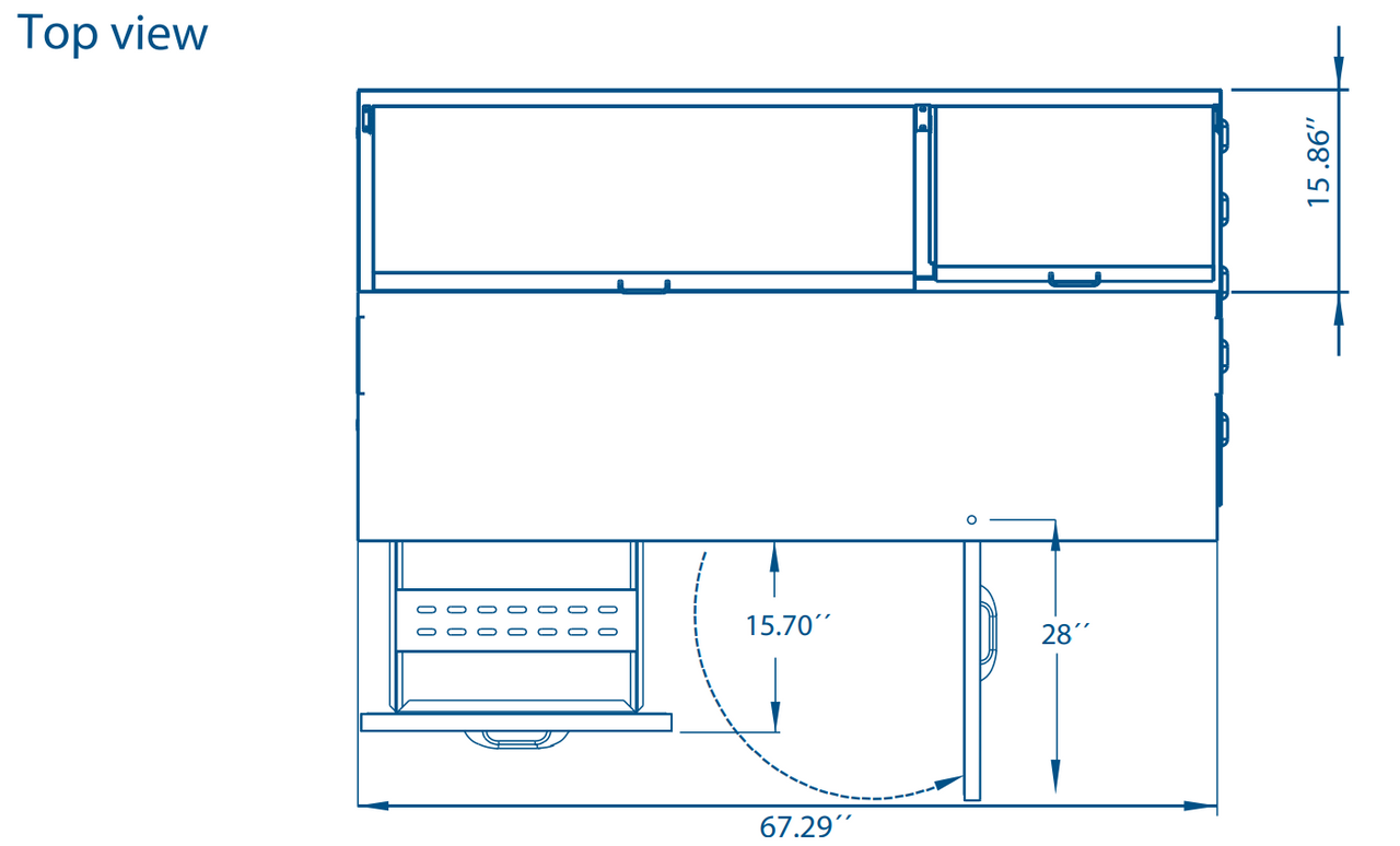 Pro-kold PPT-67-21 67" 2 Drawer and 1 Door Refrigerated Pizza Prep Table, Stainless Steel Body and Interior Floor