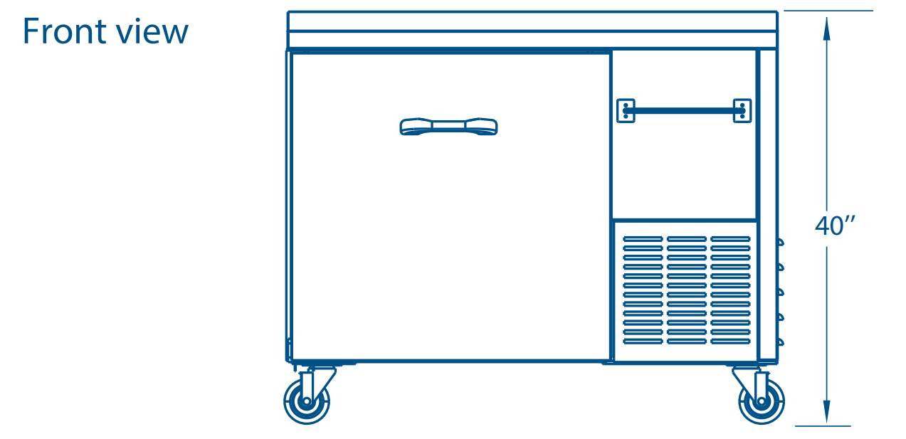 Pro-kold UCT-44-01 44" Worktop Refrigerator, 3" Backsplash, Stainless Steel Body and Interior Floor