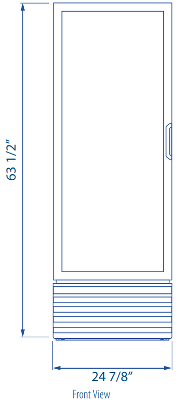 Pro-kold VC-12 25" One Door Merchandiser Refrigerator, Black Exterior, Stainless steel Interior Floor